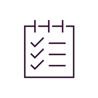 Abstract geometric shapes in dark purple on a white background